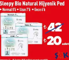 SLEEPY BİO NATURAL HİJYENİK PED